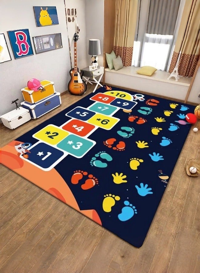 LOKIPA Kids Play Mat, 80x120cm Crawling Mat, Non-Slip Baby Crawling Carpet, Extra Large Activity Mat, Hopscotch Play Mat Rug, Children's Educational Numbers & Patterns Floor Mat, Newborn Play Mat, Easy-to-Clean Playroom Rug - Image 2